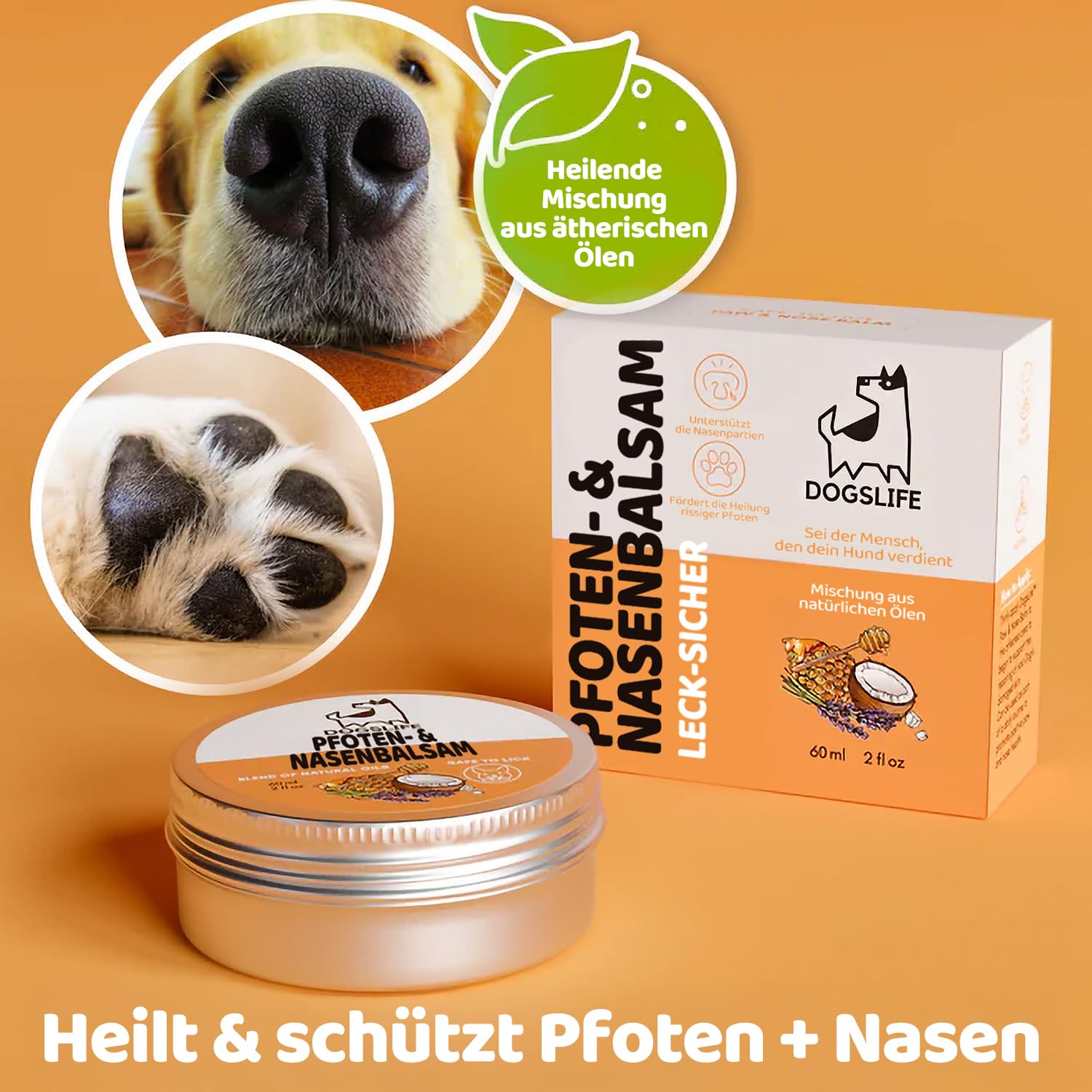 BALSAM do łap i nosa  Naturalny Krem Ochronny dla psa kota 60ml Bezpieczny