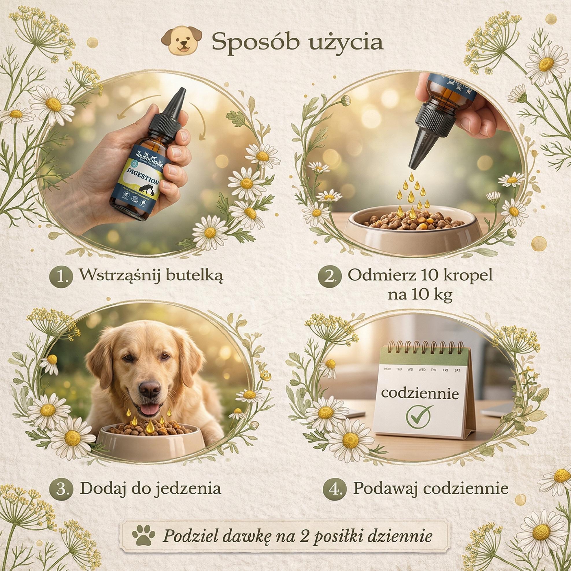 Ziołowy Suplement Na Trawienie Psa | Wrażliwy Żołądek | Naturalny 50ml